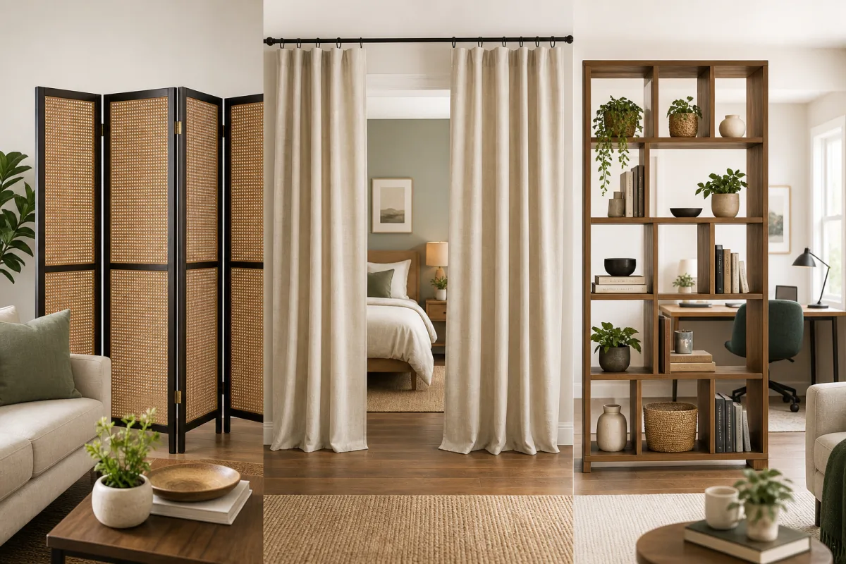 Illustration related to Folding Screen vs Curtain vs Bookcase: Which Room Divider Is Right for You?